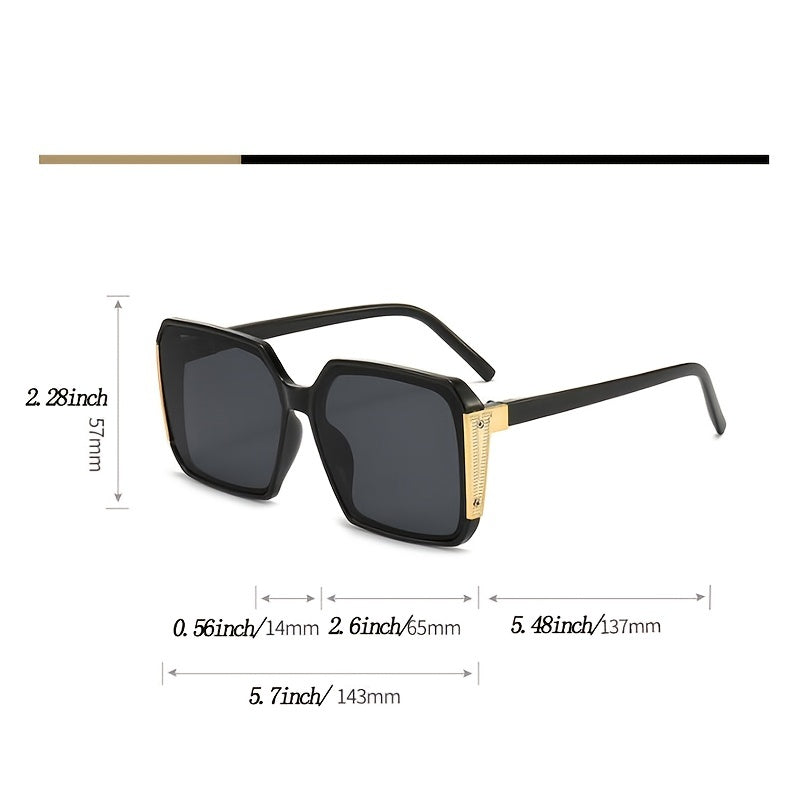 Vintage Square Sunglasses Women Flat Top Shade Eyeglasses