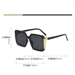 Vintage Square Sunglasses Women Flat Top Shade Eyeglasses