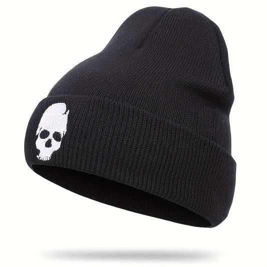Skull Embroidered Knitted Hat for Men