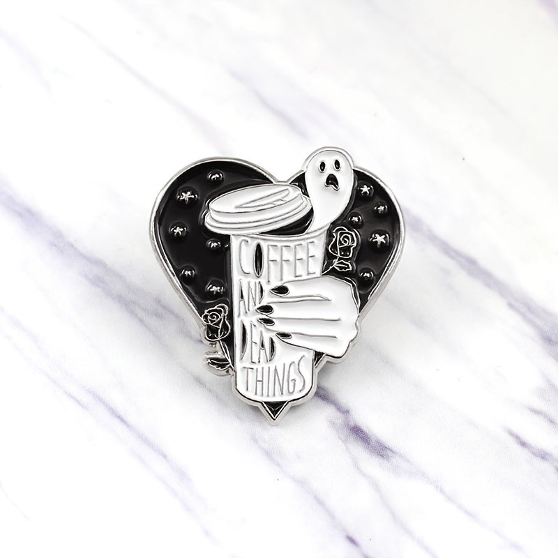 Coffee And Dead Things Ghost Brooch