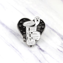 Coffee And Dead Things Ghost Brooch