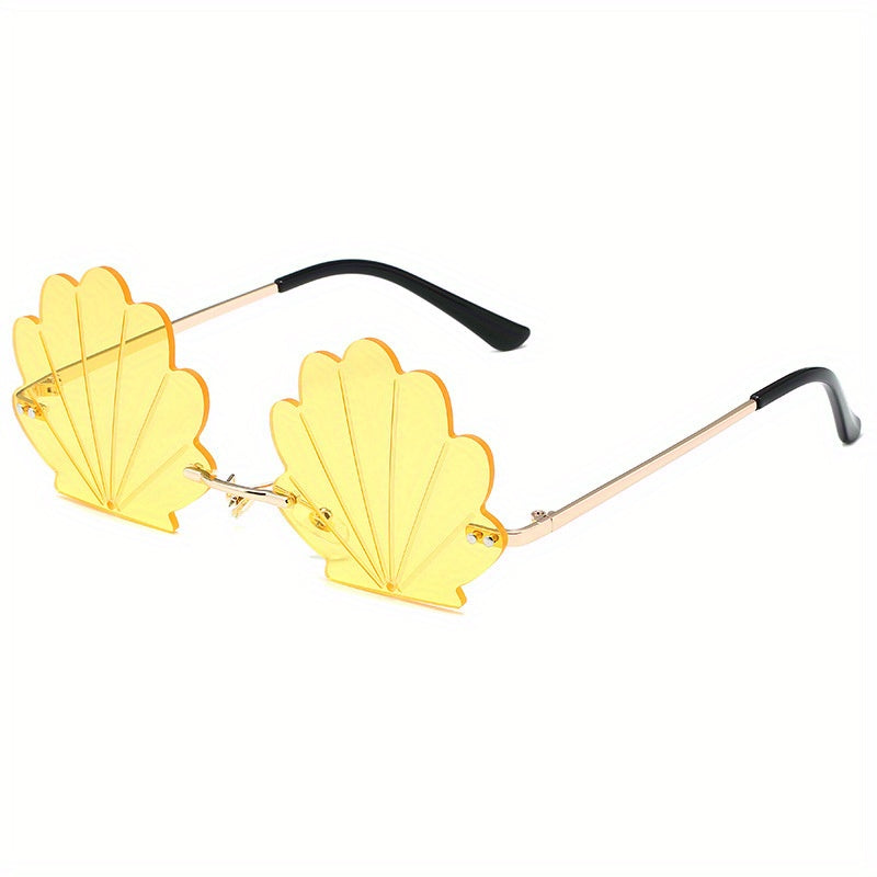 Y2K Shell Rimless Sunglasses UV400 Sun Shades