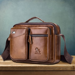 Vintage Leather Messenger Bag Briefcase Shoulder Satchel Handbag