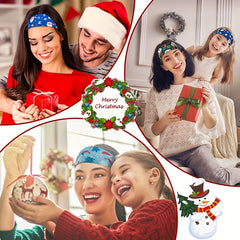 Christmas Plaid Headbands Wide Retro Elastic Turban Headwear Hair Accessories