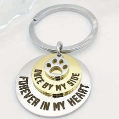 Pet Memorial Keychain for Dog and Cat Loss Sympathy Jewelry