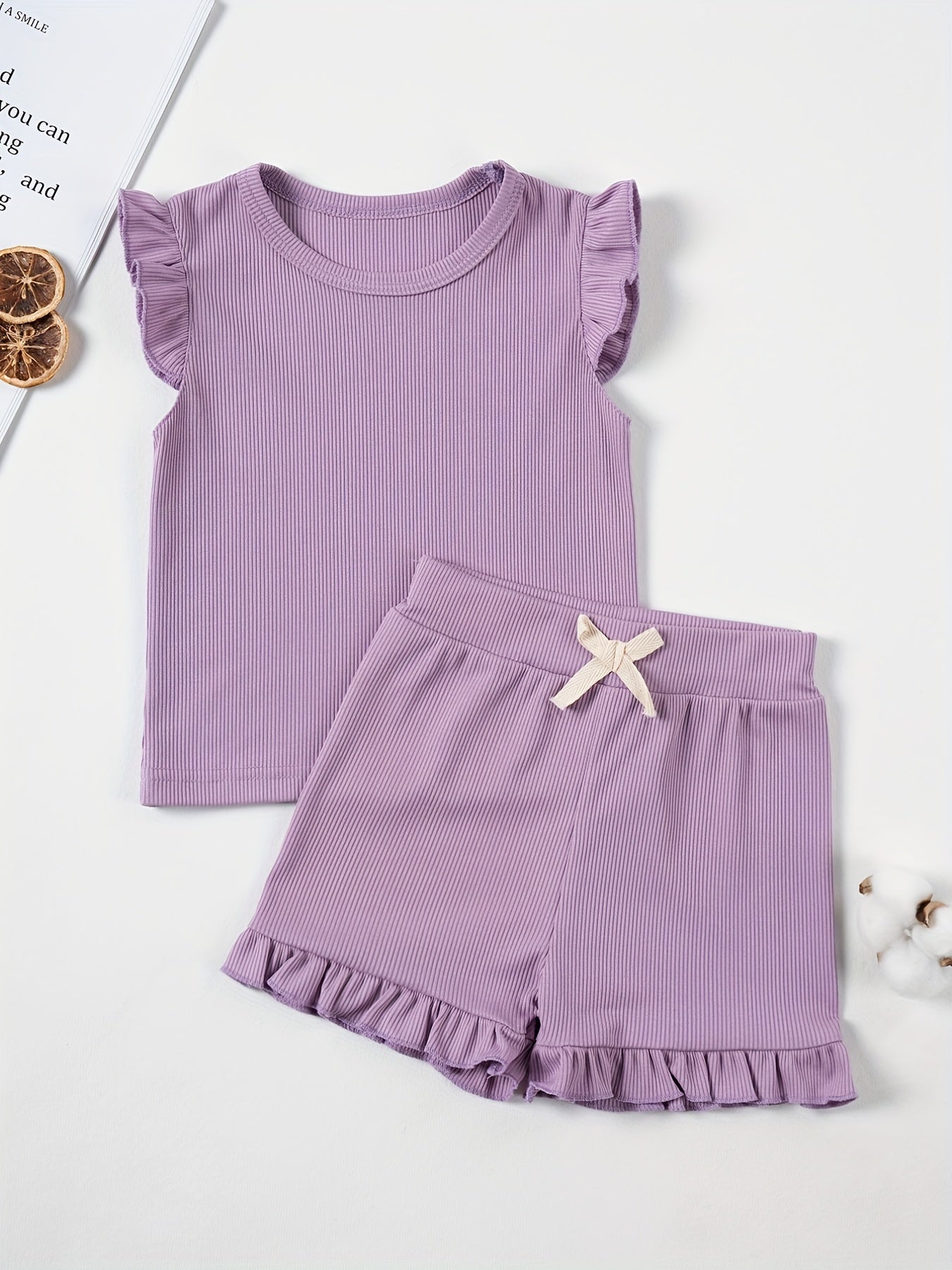 2Pcs Toddler Girls Summer Outfit Sleeveless Tops Shorts Set