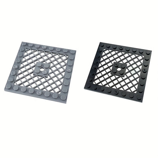 10pcs 8x8 Military Grid Floor Towers Building Blocks with Red Safety Lips