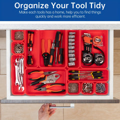 45pcs Tool Storage Box Divider Set Desk Drawer Garage Organization