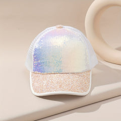 Sequin Mesh Trucker Hat Breathable Dad Hat For Women