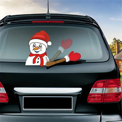 Santa Claus Waving Windshield Wiper Sticker Christmas Car Decoration