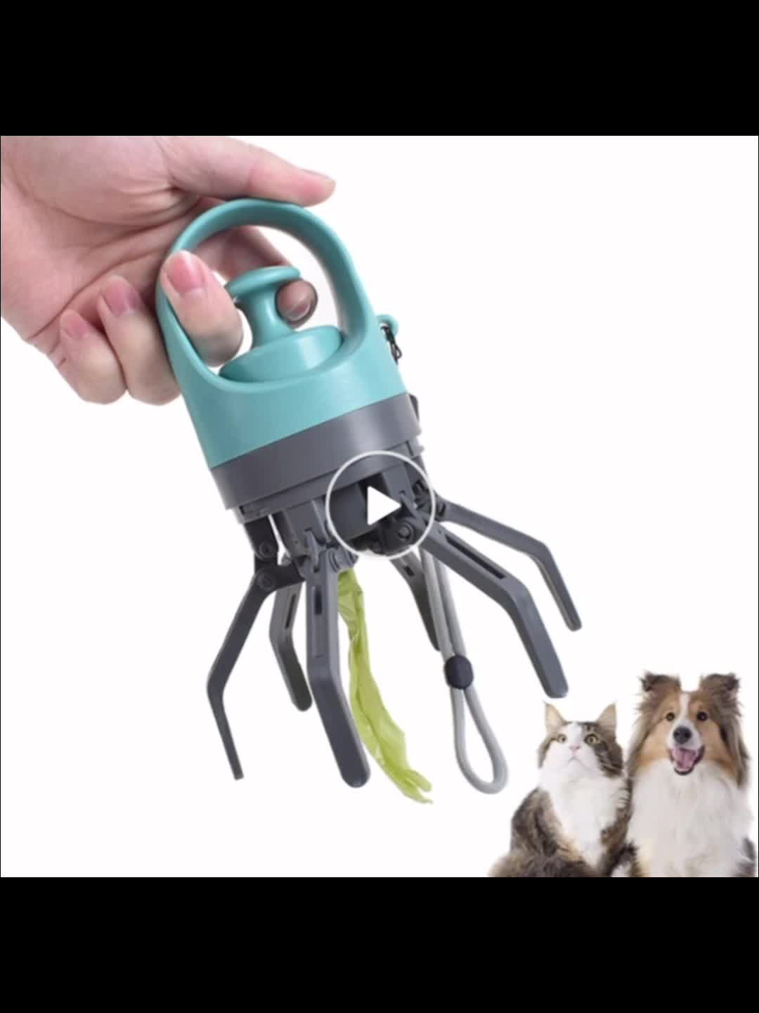 Portable Dog Poop Scooper with Built-In Bag Dispenser