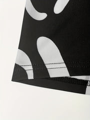  Graffiti Print Wide Leg Trousers