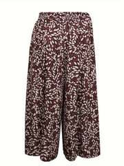  Boho Pants Women's Plus Allover Print High Rise Wide Leg Trousers