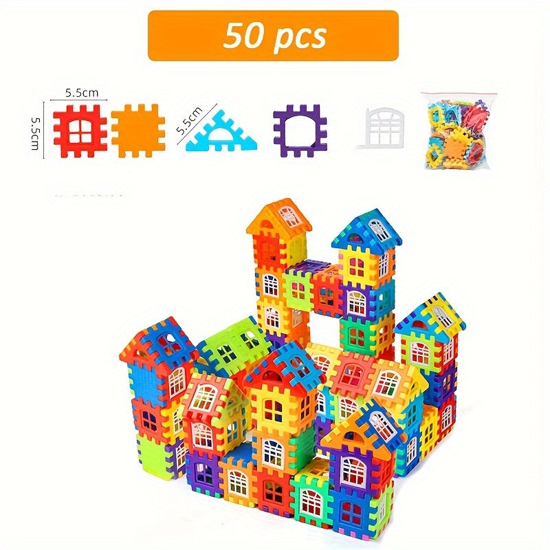 Toy Building Blocks Set - 50pcs & 25pcs - Fun Birthday Gift for Kids