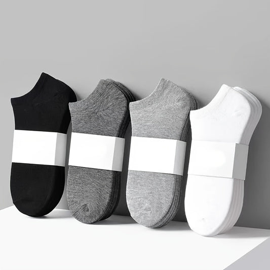 Teenager's Solid Liner Anklet Socks 10 Pairs Cotton Blend Soft Non Slip Socks