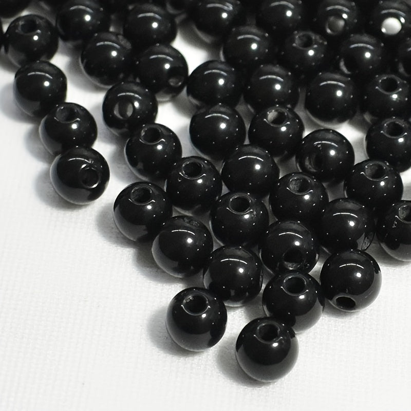 500pcs 4mm 20mm Round Solid Energy Beads Small Hole for Jewelry Making
