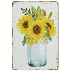 Metal Tin Sign 8''x12'' A Bunch Of Sunflowers Wall Decor