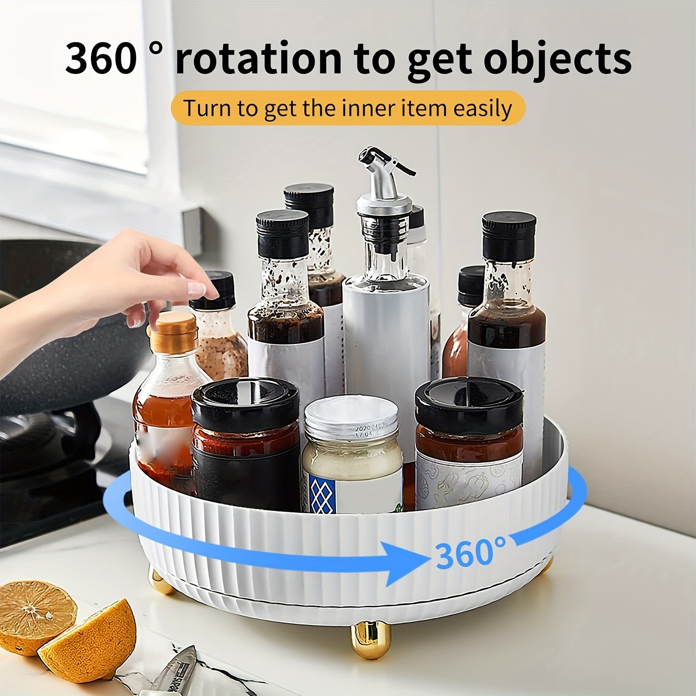 Rotatable Seasoning Rack Countertop Storage Rack