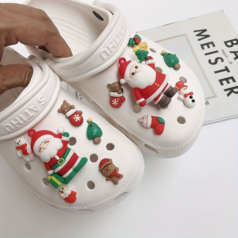12Pcs Christmas Shoe Charms for Clogs Garden Shoes DIY Accessories