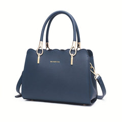 Convertible Shoulder Tote Bag with Detachable Strap & Zipper Closure