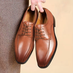 Men's British Style Square Toe Derby Shoes for Wedding Business