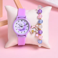 2pcs Set Rabbit On The Moon Girls Quartz Watches with Bracelet