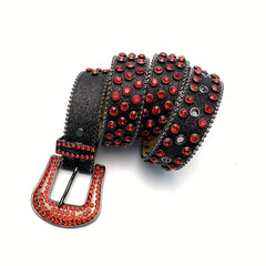 Y2K Style Bling Studded Rhinestone Belt For Men