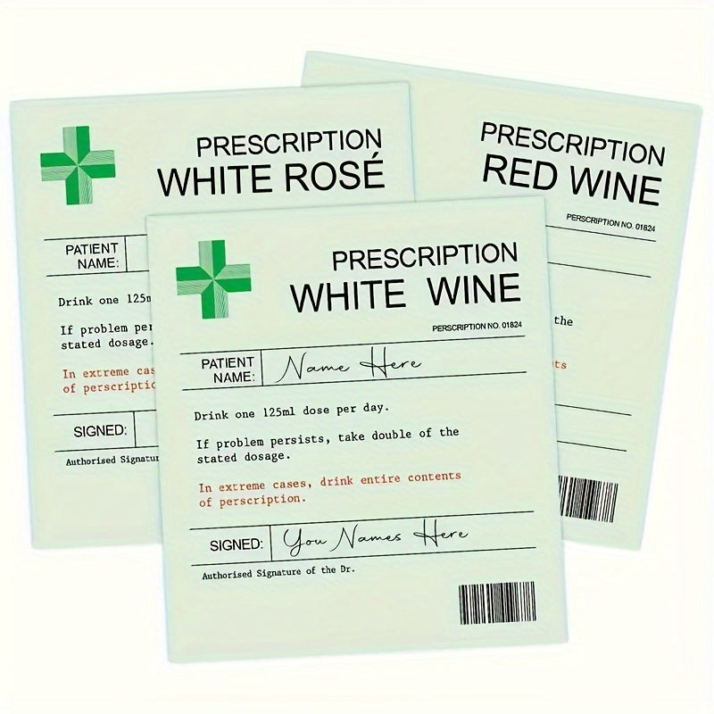 6pcs Funny Prescription Wine Labels Christmas Novelty Labels Wine
