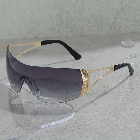 Y2K Star One piece Sunglasses Rhinestone Gradient UV400 Sun Shades