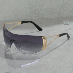 Y2K Star One piece Sunglasses Rhinestone Gradient UV400 Sun Shades