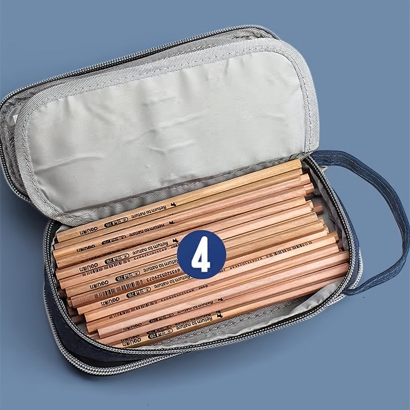 Large Pencil Case Stationery Bag Handheld Pencil Case Cosmetics Portable Gift