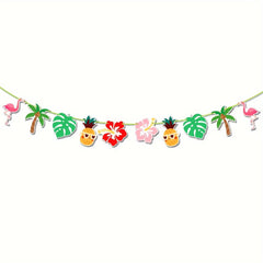 Hawaiian Luau Birthday Party Decor Kit Flower Banners & Cake Toppers