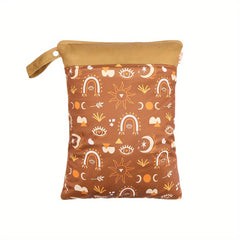 Reusable Wet Dry Bag 2 Zippered Pockets Handle for Baby Cloth Diapers Breast Pum