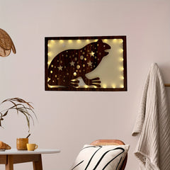 Retro Wooden LED Light Home Decoration Butterfly Series Wall Hanging