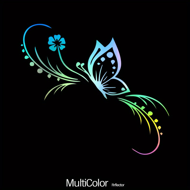 Butterfly Flowers Car Sticker Reflective Vinyl Decals Art Decoration