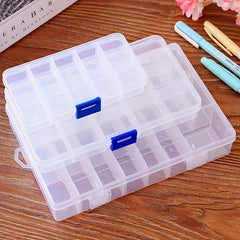 Grid Transparent Plastic Storage Box for Jewelry Fishing Gear Medicine