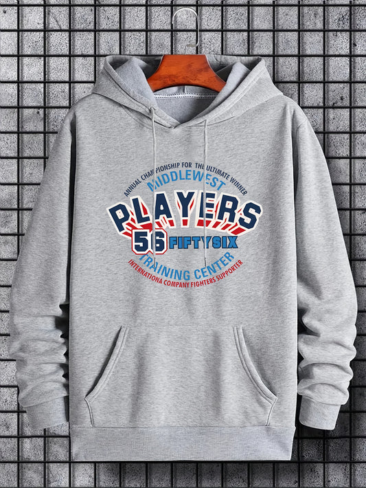 Men's Casual Print Hoodie Sweatshirt with Drawstring Hood