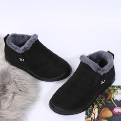 Plush Inner Thermal Snow Boots Non Slip Round Toe Pull On Ankle Boots