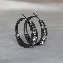 Explosive Style Wind Rhinestone Large Circle Earrings