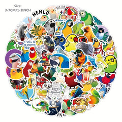 100pcs Parrot Cartoon Graffiti Stickers Waterproof DIY Toy