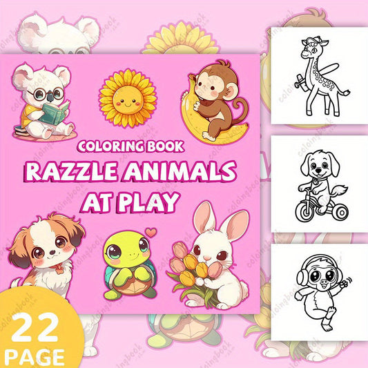 Animal Coloring Book with Story Props for Kids