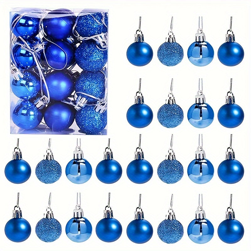 24pcs Mini Shatterproof Christmas Balls Tree Ornaments Party Decoration