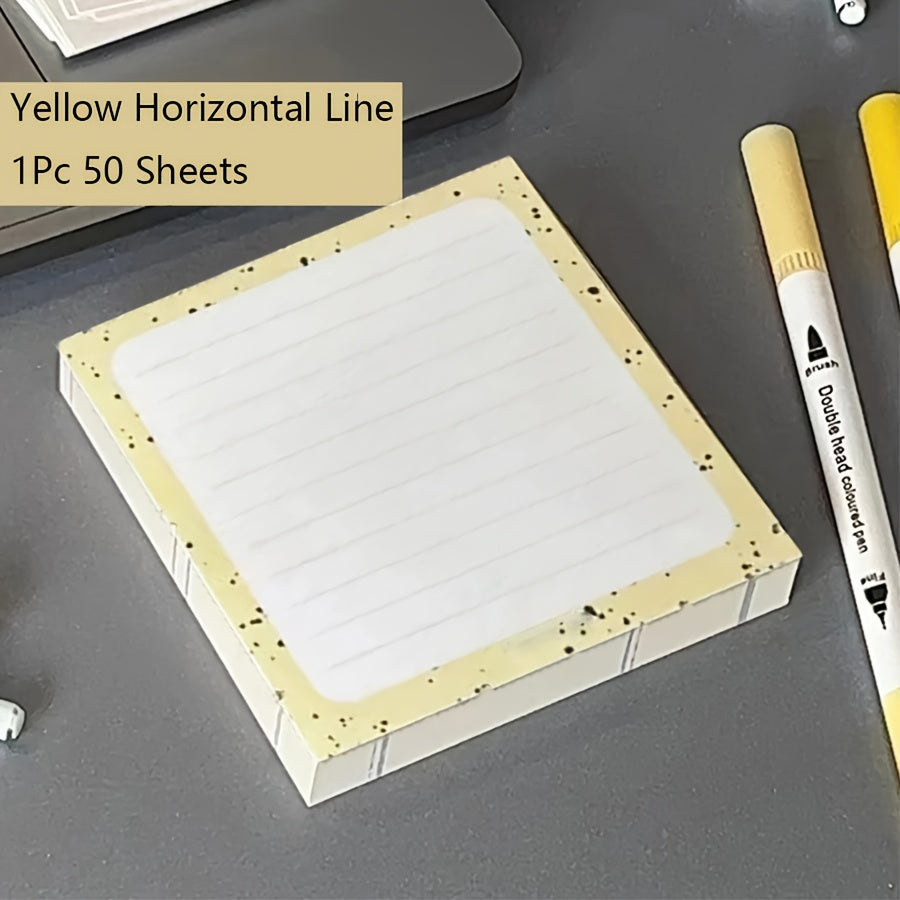 1Pc 50 Sheets Sticky Notepad Green Sticky Notes In Notebook Memo Pad