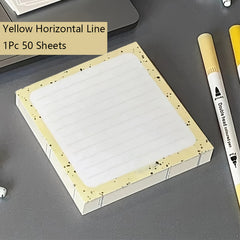 1Pc 50 Sheets Sticky Notepad Green Sticky Notes In Notebook Memo Pad