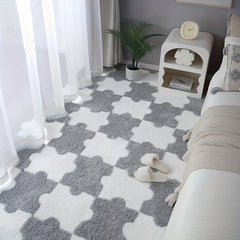 Thick Plush Shag Puzzle Floor Mat Interlocking Carpet Fluffy Area Rug