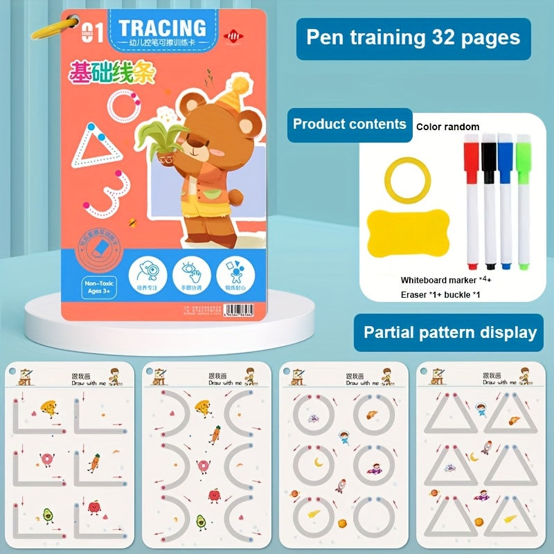 Magic Copybook Set for Kids 3-8, Improve Writing Skills, 32 Pages