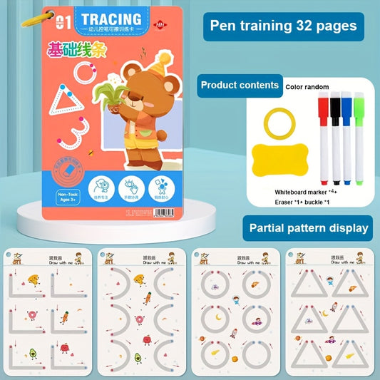 Magic Copybook Set for Kids 3-8, Improve Writing Skills, 32 Pages