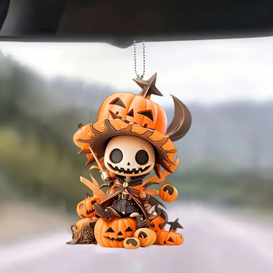 Festive Pumpkin Monster Keychain 3 1/4in