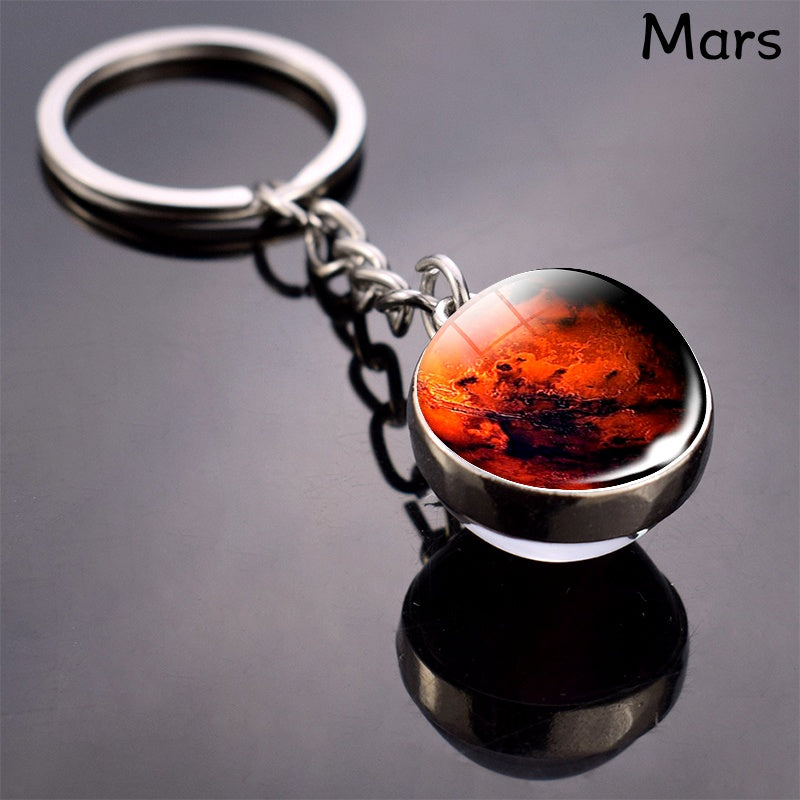 Solar System Keychains Gift Set Earth Saturn Sun Mars Mercury Jupiter Moon