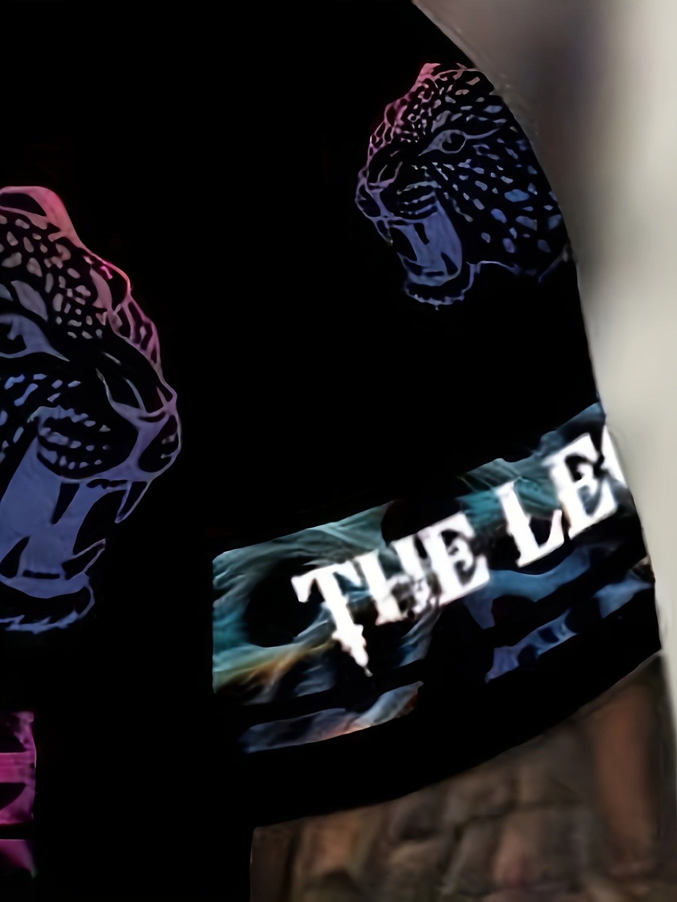 Leopard 3D Pattern Print Men's Graphic T-shirt Short Sleeve Pullover